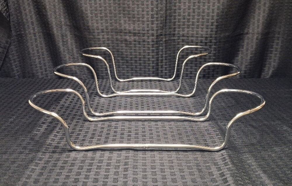 Corning Ware Casserole Holders Set of 3 Chrome Metal Rack Trivet Cradles
